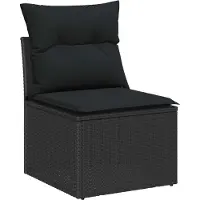 vidaXL Set da giardino composto da 11 pezzi, colore nero, in rattan sintetico