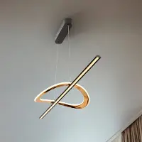 Schuller Valencia Lampada LED a sospensione Enora, nero/oro, lunghezza 120 cm, CCT