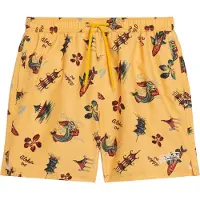 Superdry per uomo. M3010232A Costume da bagno con stampa hawaiana riciclata gialla (M), Giallo, Beachwear, Polister riciclato, Sostenibile