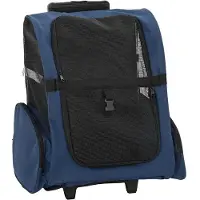 vidaXL Trolley per animali domestici 3 in 1 Blu 48x32x(57-106) cm Tessuto Oxford