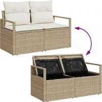 vidaXL Set di divani da giardino , 6 pezzi, color beige e crema, in rattan sintetico