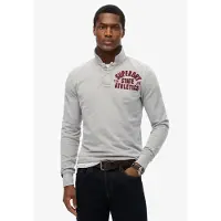 Superdry per uomo. M1110435A Polo sportiva vintage a maniche lunghe in grigio (L), Casual, Cotone, Manica lunga