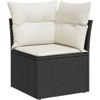 vidaXL Set di divani da giardino da 10 pezzi con cuscini in polirattan nero