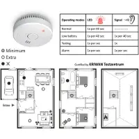 Elro set di 6 rivelatori di fumo FS1805M DIN 14604 con batteria e supporto magnetico