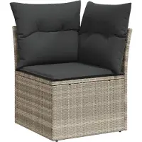 vidaXL Set di divani da giardino 9 pezzi con cuscini in rattan grigio chiaro