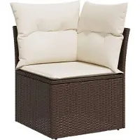 vidaXL Set di divani da giardino da 10 pezzi con cuscini in polirattan marrone