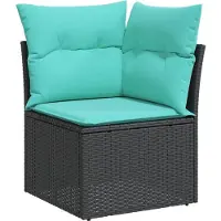 vidaXL Set di divani da giardino da 11 pezzi con cuscini, in polyrattan nero