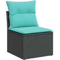vidaXL Set di divani da giardino a 6 pezzi con cuscini in rattan nero