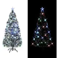 vidaXL Albero di Natale artificiale con supporto/LED 150 cm in fibra ottica