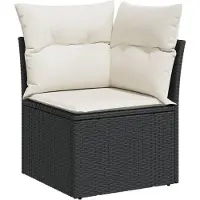 vidaXL Set di divani da giardino da 13 pezzi con cuscini in polirattan nero