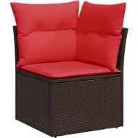 vidaXL Set di divani da giardino a 8 pezzi con cuscini, marrone, polyrattan