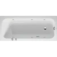 Duravit Baignoire balnéo Collection One, version à encastrer, simple dos, bâti-support, garniture de vidage et de trop-plein, système Jet, 1600x700mm, 760610000JS1000, 760610000JS1000