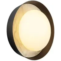 Quintiesse Applique a LED ALONSO, bronzo, Ø 22 cm, metallo/vetro/alabastro