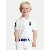 Ralph Lauren per ragazzo. 322670257006 Polo in piqué di cotone con Big Pony bianco (1.5años= 88/93), Casual, Manica corta, moda per bam