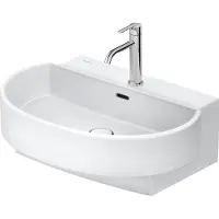 Duravit Balcoon lavabo, plage de robinetterie, 1 trou de robinetterie, avec trop-plein, avec robinetterie Push-Open, largeur 650mm, 241165AC00, 241165AC00