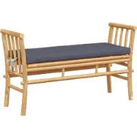 vidaXL Panca da giardino, 2 posti, 110 x 38 x 65 cm, bambù, marrone, rettangolare