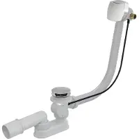 Kielle Set di scarico - Set di scarico e troppopieno per vasca con riempimento, lunghezza 570 mm, cromato 11601030