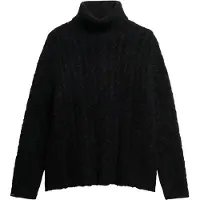 Superdry per donna. W6110662A Maglia nera Roll (XL), Nero, Casual, Nylon