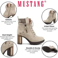 Mustang Stivaletto stringato greige