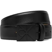 Calvin Klein Emblem Plaque Smooth Belt Black/matte Black Taglia: 120 | Cinture Outlet | Uomo | Nero