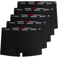 HUGO per uomo. 50493840 Confezione da 5 boxer neri (S), Nero, Homewear, Cotone