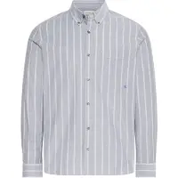 Calvin Klein Ls Stripe Oxford Shirt Harlem Night Blue Taglia: S | Camicie Business Outlet | Uomo | Nero