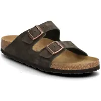 Birkenstock per donna. 1027083 Sandali in Pelle Arizona (Vestibilità Stretta) marrone (36), Basso, Camoscio, Fibbia, Casual
