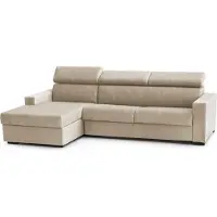 Talamo Italia Divano Letto con Penisola Aloet 95x260 cm Nero, Sfoderabile Contenitore Italy
