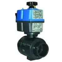Cepex Valvola A Sfera Industriale In Pvc-u 05371 Ø63 Ac/dc Ptfe-epdm Ad Azionamento Elettrico + Blocco Di Sicurezza Bsr 24-240v