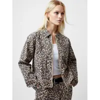 French Connection Charlie Printed Denim Jacket Leopard Sand Multi Taglia: XS | Giacche di jeans Outlet | Donna | Blu