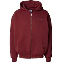 Karl kani Giacca di felpa 'Essential' rosso ciliegia / bianco