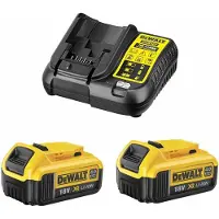 DeWalt Set di alimentazione (2 x 18V 4,0 Ah + DCB107)