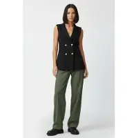 French Connection Sleek Tailored Db Waistcoat Black Taglia: 14 | Gilet Outlet | Donna | Nero