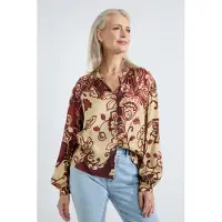 Josephine & Co Anouska Blouse Camel Print Taglia: 36 | Maglie a manica lunga Outlet | Donna | Marrone