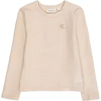 Calvin Klein Jeans Girls Glitter Coated Ls Tee Frosted Almond Taglia: 12 | Outlet | Unisex | Marrone