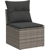 vidaXL Set di divani da giardino 5 pezzi con cuscini in polirattan grigio