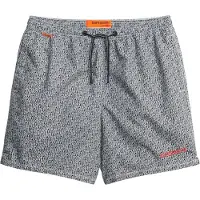 Superdry per uomo. M3010241A Costume da bagno nero con stampa all-over (XXL), Beachwear, Polister riciclato, Sostenibile