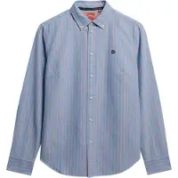 Superdry per donna. W4010565A Camicia Oxford blu slim (XS), Casual, Cotone, Manica lunga