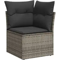 vidaXL Set di divani da giardino a 6 pezzi con cuscini in rattan grigio
