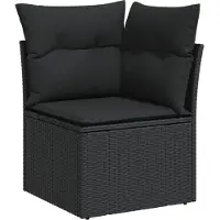 vidaXL Set di divani da giardino da 11 pezzi con cuscini in polirattan nero