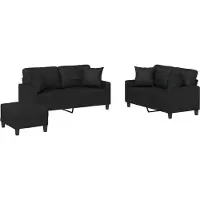 vidaXL Set di divani a 3 pezzi con cuscini in Pelle finta nera