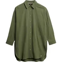 Superdry per donna. W4010470A Camicia da spiaggia lunga verde Ibiza (S), Casual, Cotone, Manica lunga