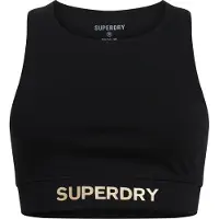 Superdry per donna. W6011835A Reggiseno sportivo con logo Sportswear nero (12 = M), Cotone, Multisport, Senza maniche / cinghie
