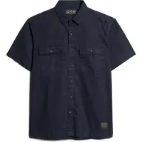 Superdry per uomo. M4010791A Camicia militare a maniche corte blu scuro (M), Casual, Cotone, Manica corta, Navy
