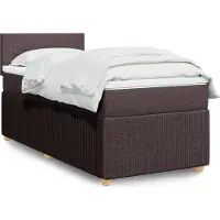 vidaXL Letto a molle con materasso marrone scuro 120x190 cm in tessuto