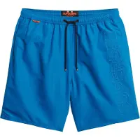 Superdry per uomo. M3010246A Costume da bagno Premium ricamato blu da 17" (M), Beachwear, Polister riciclato, Sostenibile