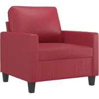 vidaXL Poltrona con sgabello rosso vino 60 cm in Pelle finta