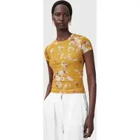 AllSaints Ellie Mesh Tee Armada Deep Yellow Taglia: 2 | Maglie Sportivi Outlet | Donna | Giallo
