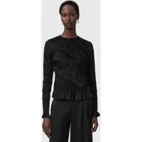 AllSaints Nyla Ls Top Black Taglia: 8 | Maglie a manica lunga Outlet | Donna | Nero