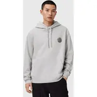 AllSaints Waved Oth Hoody Light Grey Marl Taglia: XS | Felpe con cappuccio Outlet | Uomo | Grigio